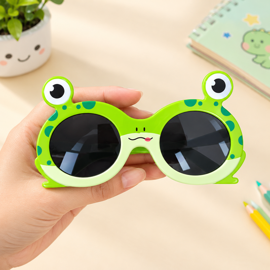 Fun Frog Face Round Frame Glasses – 15cm Lightweight Costume Glasses