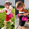 Fashionable Bear Gradient Sunglasses & Quilted Mini Purse Combo Set for Girls
