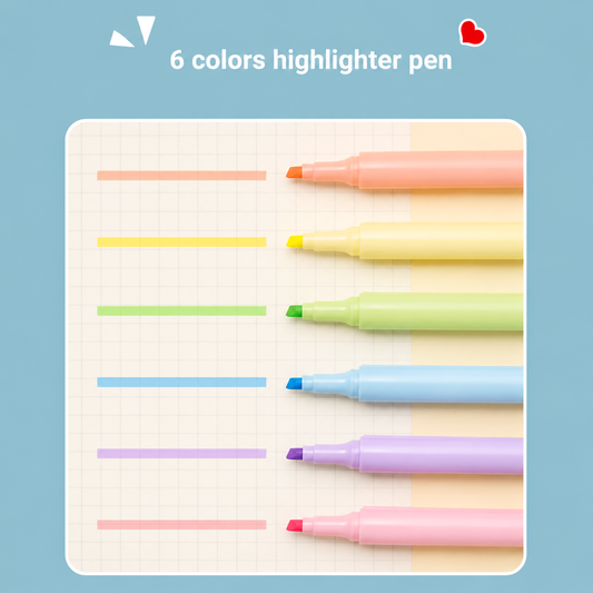 HiMiC Brightworks 6-in-1 Pastel Highlighter Set