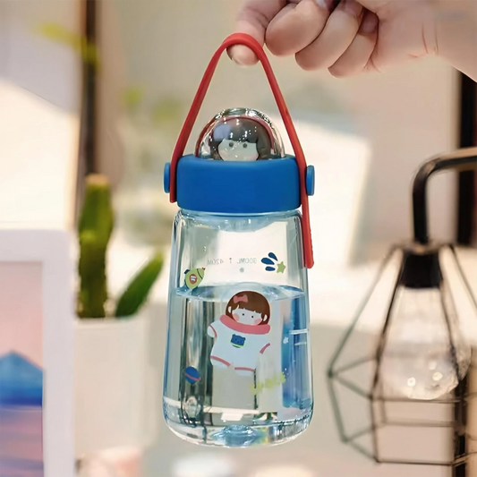 600ml Kawaii 3D Dome Water Bottle Sipper with Handle