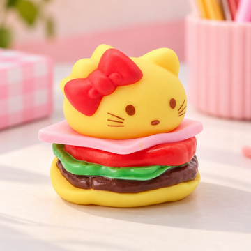 Cartoon Character Burger Squishy Toy | Soft Individual Layer Decompression Toy