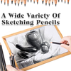29-Piece Sketch and Drawing Pencil Set in Roll-Up Canvas Pouch