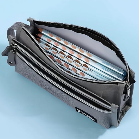 Compact & Classy Triple Zipper Multi-Compartment Pouch