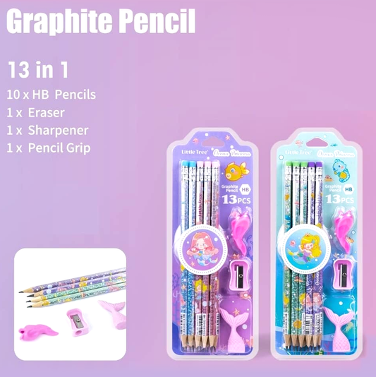 13 in 1 Mermaid Pencil Set