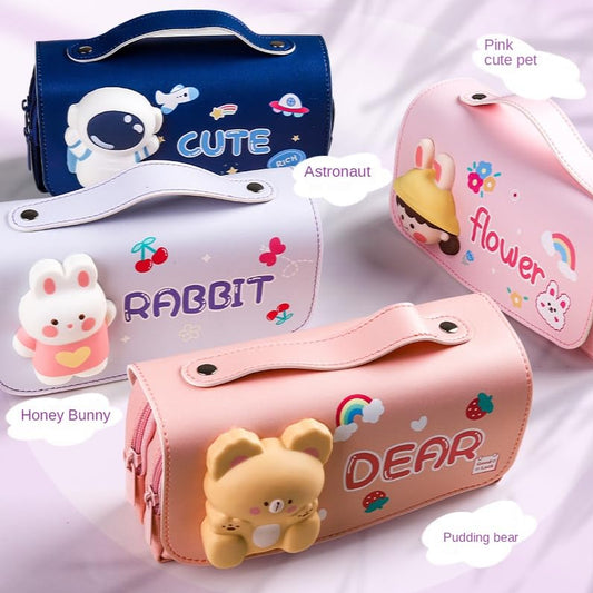3D Squeeze Stylish Station Organizer Pouch with Handle