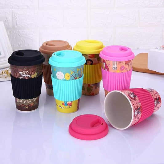 Bamboo Fiber Coffee Mug | Silicone Lid & Sleeve - 400ml