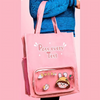 Kawaii Tuition Tote Bag with Transparent Stationery Pocket