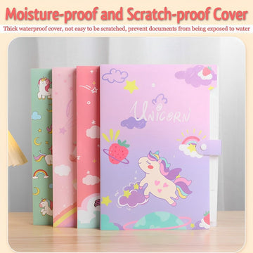 Magical Unicorn File Folder ✨ | Secure Push Lock & A4 Storage