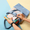 Retro Multipurpose Tote Bag | Clear Mesh Tuition & Lunch Handbag