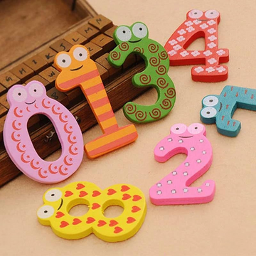 Number Wooden Fridge Magnet Pack of 10