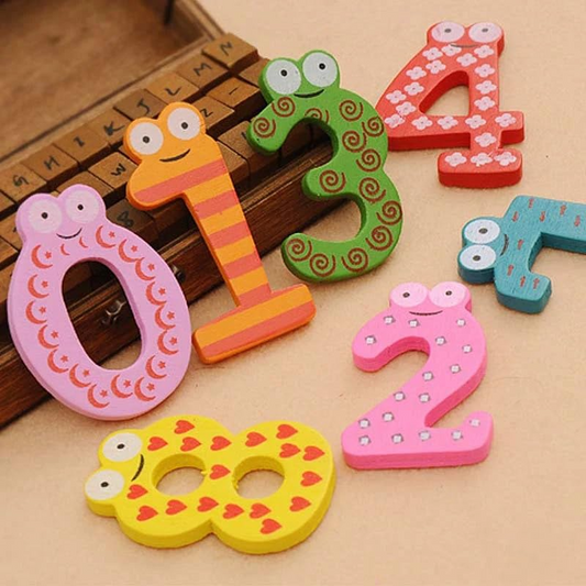Number Wooden Fridge Magnet Pack of 10