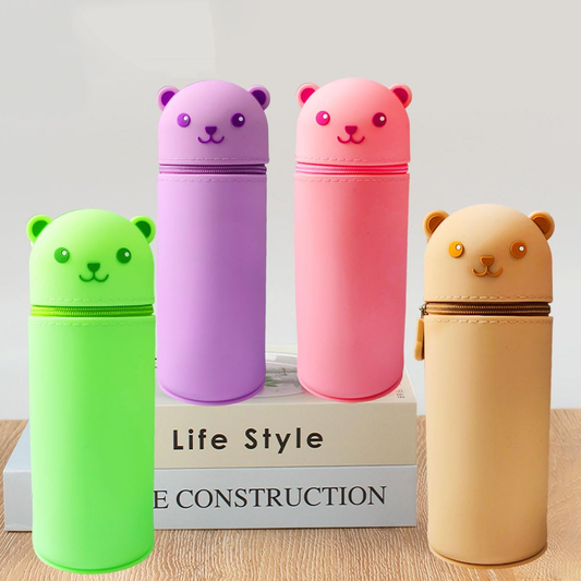 Soft Bear Silicone Pencil Pouch – Cute & Durable