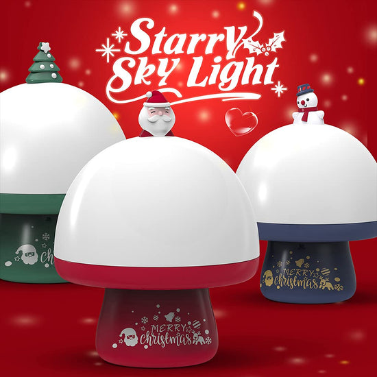 Holiday-themed starry sky projector lamp for children’s bedroom décor