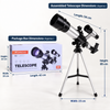 Portable Kids & Beginners Astronomical Telescope | 60X HD Coated Lens Monocular with Compass & Finderscope