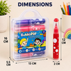 BubbliPop 12-Shade Washable Jumbo Colour Markers Set | Easy-Grip Toddler Art Kit in Storage Case