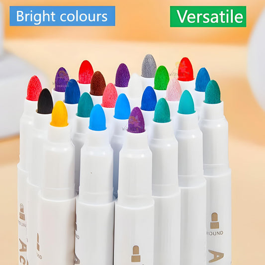 24-Color Acrylic Paint Marker Set - Versatile & Vibrant