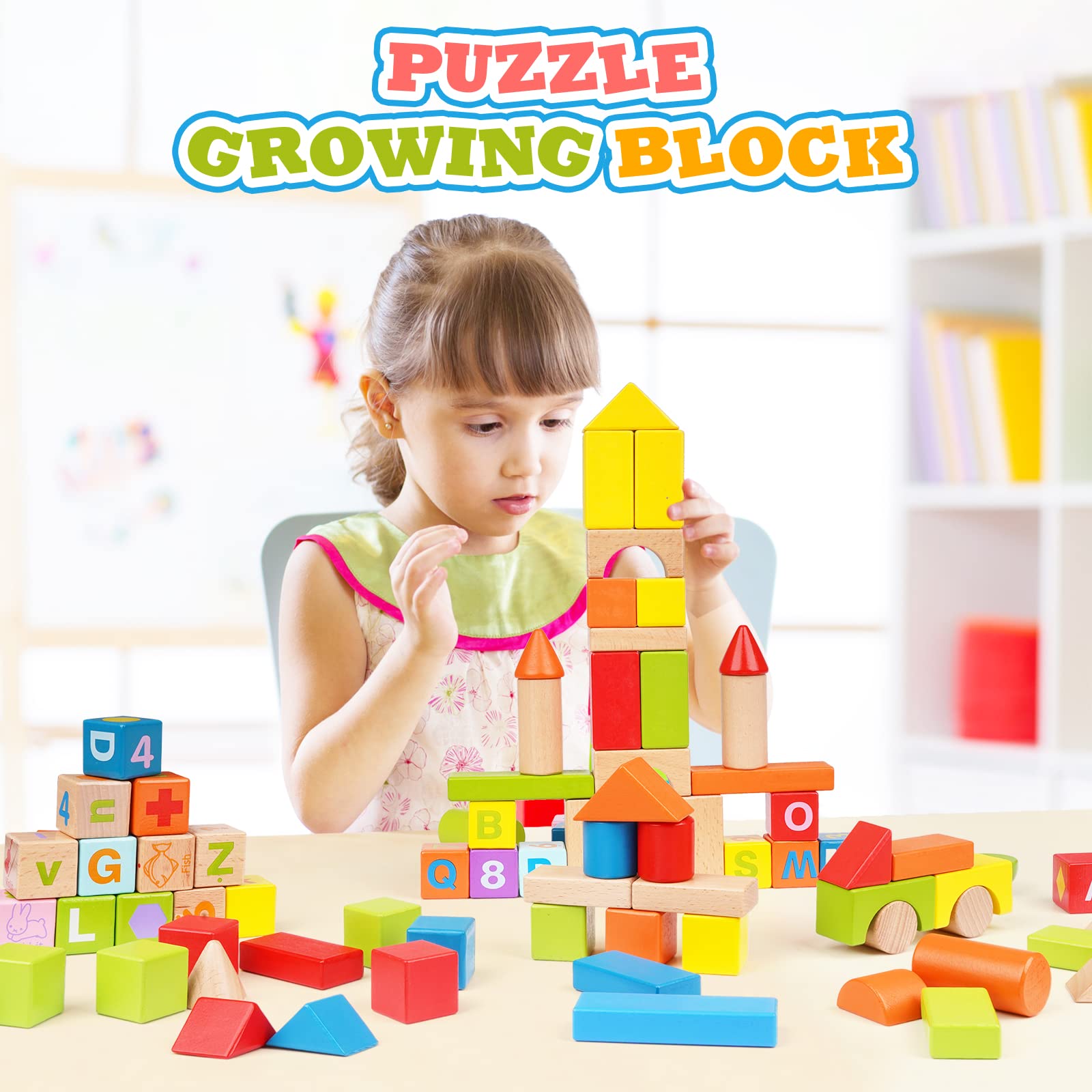 Children's Wooden Construction Blocks Wooden Building Blocks