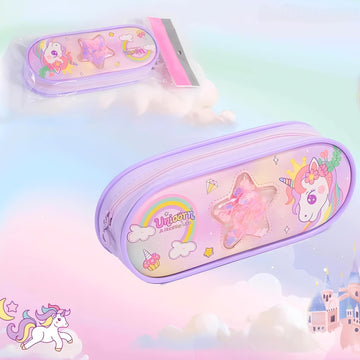 Unicorn Star Sparkle Pencil Pouch – Magical Storage for Kids