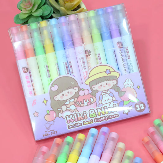 12-in-1 Dual Head Highlighter Pens ✨ For Doodling, Drawing & Journals