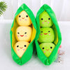 Happy Pea Pod Soft Stuffed Plush Toy - Cuddly & Sweet
