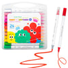 24 Colors Dual-Tip Acrylic Marker Pens - Water-Based, Quick-Drying