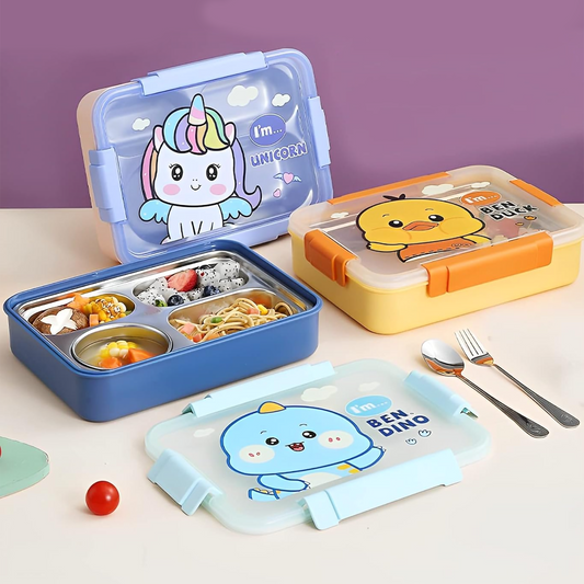 Animal Kids School Lunchbox with Soup Bowl & Cutlery - 1150ml