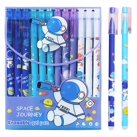 Astronaut-Themed Erasable Gel Pens (Set of 12)