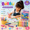 BubbliPop 12-Shade Washable Jumbo Colour Markers Set | Easy-Grip Toddler Art Kit in Storage Case