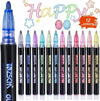 Double-Headed Metallic Outline Pen Marker Set of 12
