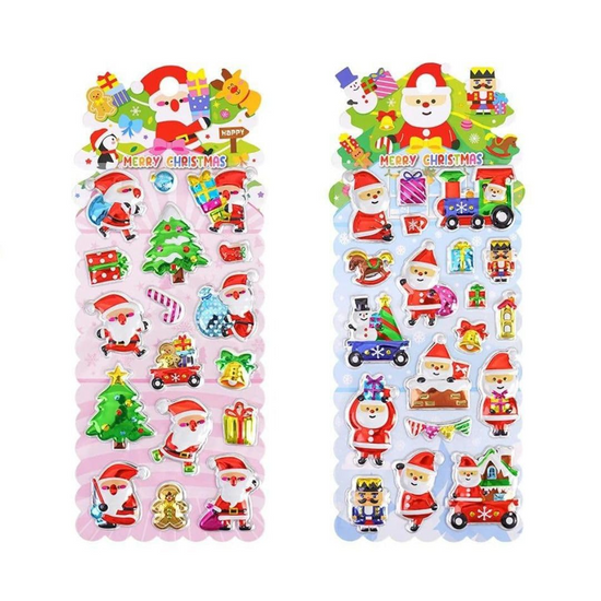 Cute Christmas bubble sticker sheets for kids craft and decoration