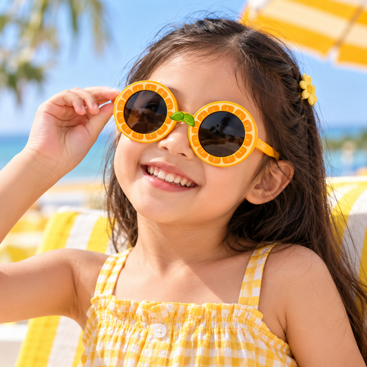 Vibrant Orange Slice Party Sunglasses – Fun Fruit Round Novelty Eyewear
