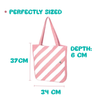Striped Cotton Canvas Tote Bag Handbag | Tote Bag