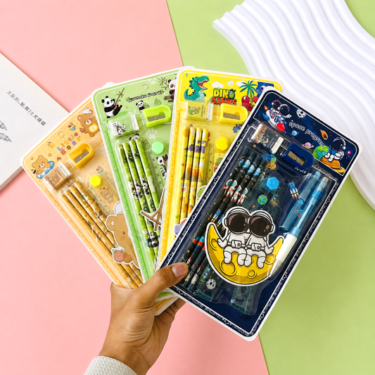 8-in-1 Cartoon Stationery Kit for Kids