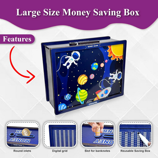 Wooden Piggy Bank Money Box 1,00,000 Goal Tracker