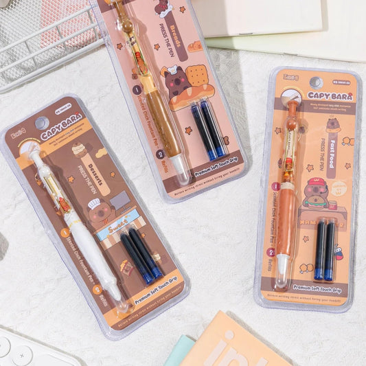 Kawaii Capybara Retractable Fountain Pen