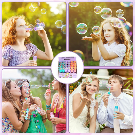 Mermaid Bubble Wands for Kids - Under the Sea Party Favors