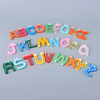 Colorful wooden alphabet letters with cute cartoon eyes, designed for kids’ learning and nursery decoration.