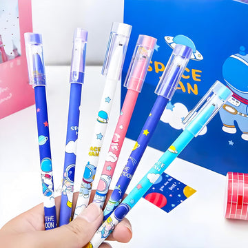 Astronaut-Themed Erasable Gel Pens (Set of 12)