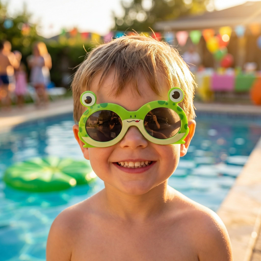 Fun Frog Face Round Frame Glasses – 15cm Lightweight Costume Glasses
