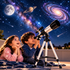 Portable Kids & Beginners Astronomical Telescope | 60X HD Coated Lens Monocular with Compass & Finderscope