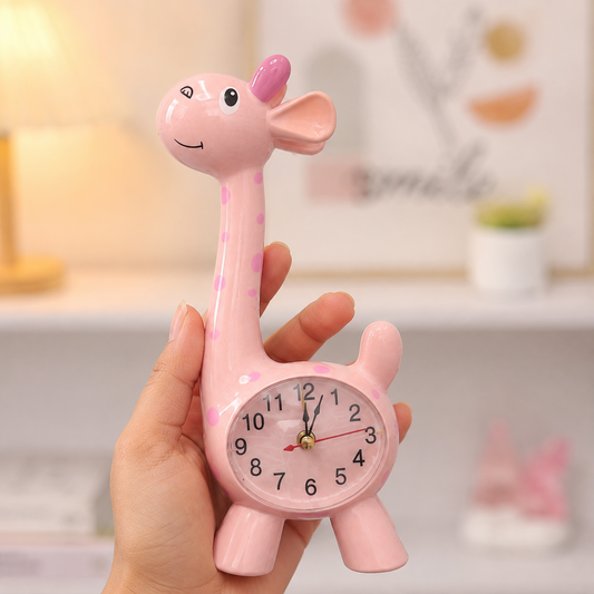 Adorable Giraffe Desk Clock with Clear Dial & Stable Base for Kids