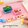 Adorable Miniature Shopping Basket Eraser Sets – Creative Stationery for Kids