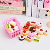 Adorable Miniature Shopping Basket Eraser Sets – Creative Stationery for Kids