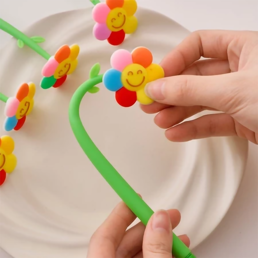 Adorable Smiley Sunflower Bobble Pen / Shake Gel Ink Pen