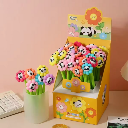 Adorable Silicone Panda Flower Shake Gel Pen