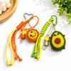 Aesthetic Crochet Keychain with Woven Lanyard and Star Charms