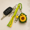 Aesthetic Crochet Keychain with Woven Lanyard and Star Charms