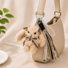 Aesthetic Fluffy Bunny Keychain | Cute Plush Rabbit Bag Charm with Pearl Bows
