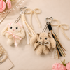 Aesthetic Fluffy Bunny Keychain | Cute Plush Rabbit Bag Charm with Pearl Bows