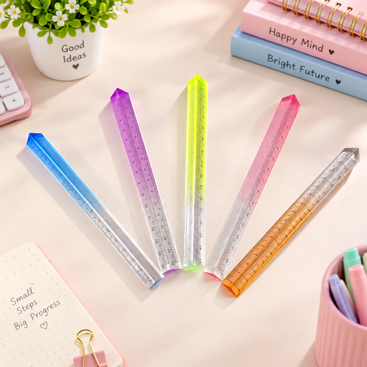 Aesthetic Gradient Color Triangle Ruler | 15cm